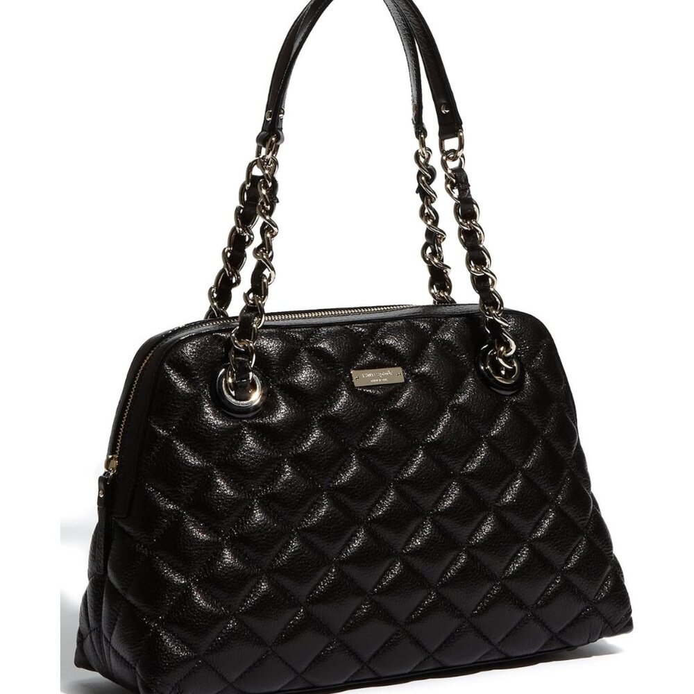 Euc Kate Spade Georgina Quilted Shimmery Shoulder Bag Tote Purse